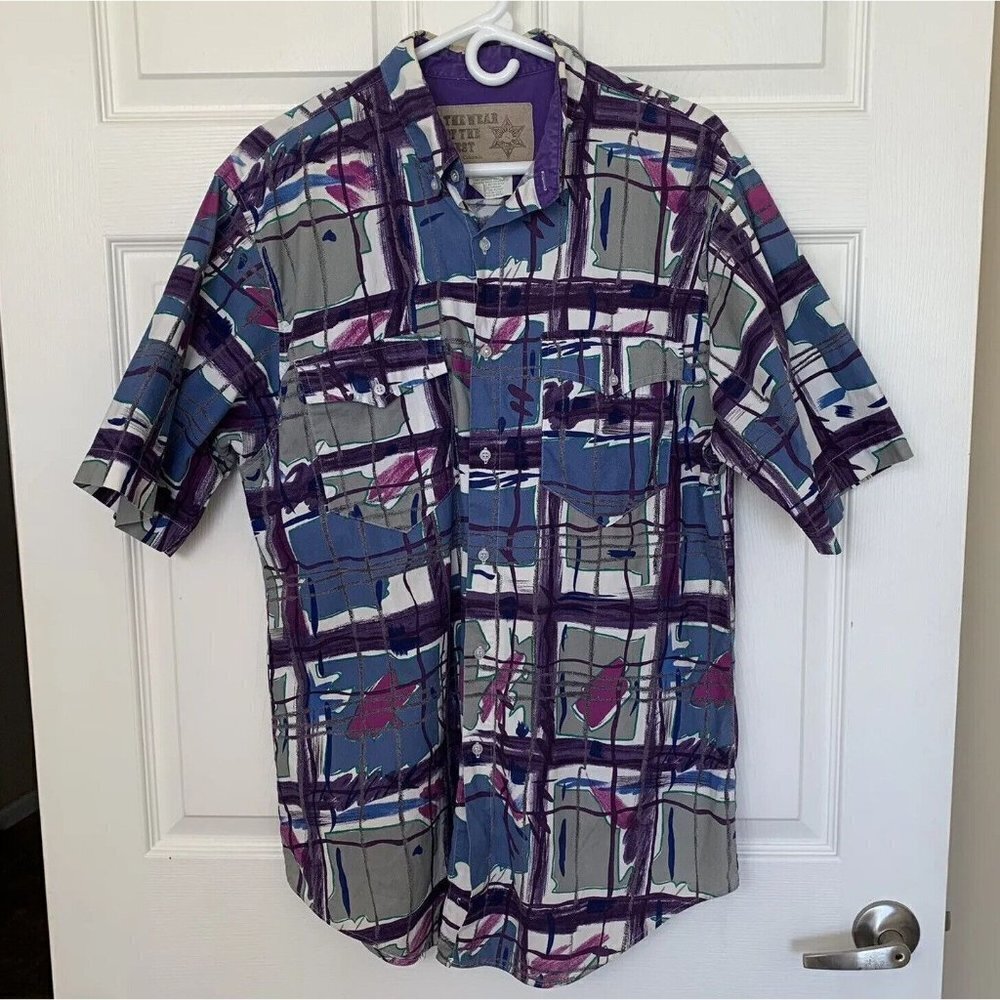 Vintage The Wear of the West Men’s Large Multicolored Button Down Shirt